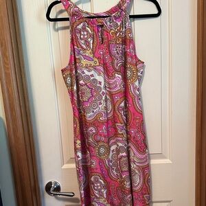 Jude Connally Vibrant Pink Paisley Lisa Dress, size large
